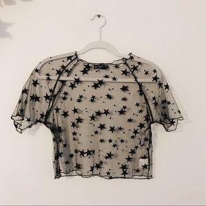 Mesh star crop top